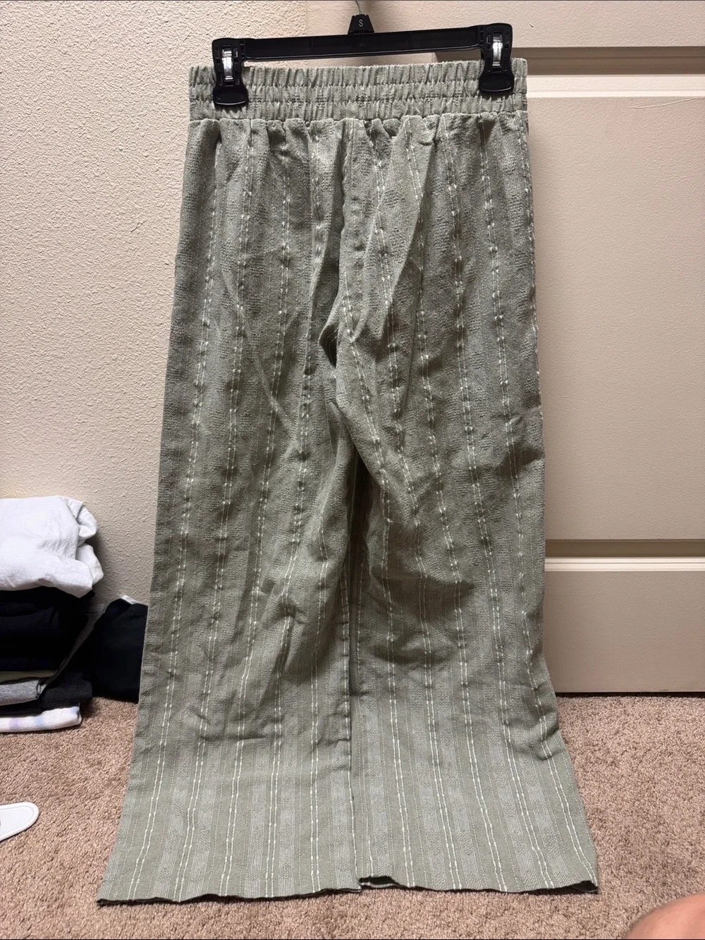 Sienna Sky Olive Green Striped Drawstring Joggers